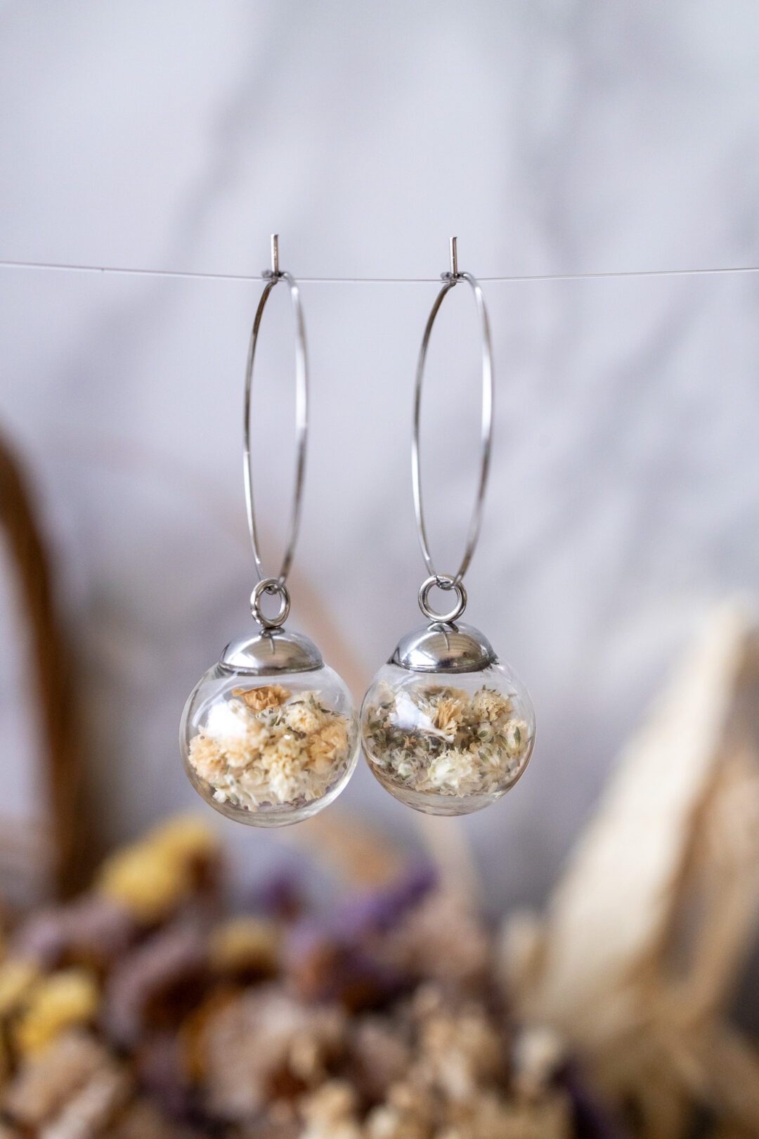 Orecchini ampolla Gypsophila " sogna di volare" - immagine 2