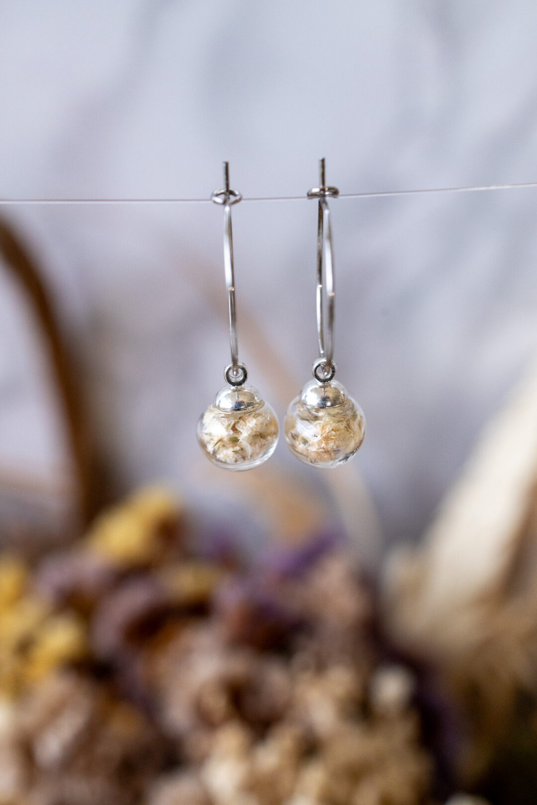 Orecchini ampolla Gypsophila " Sogna di volare" - immagine 2