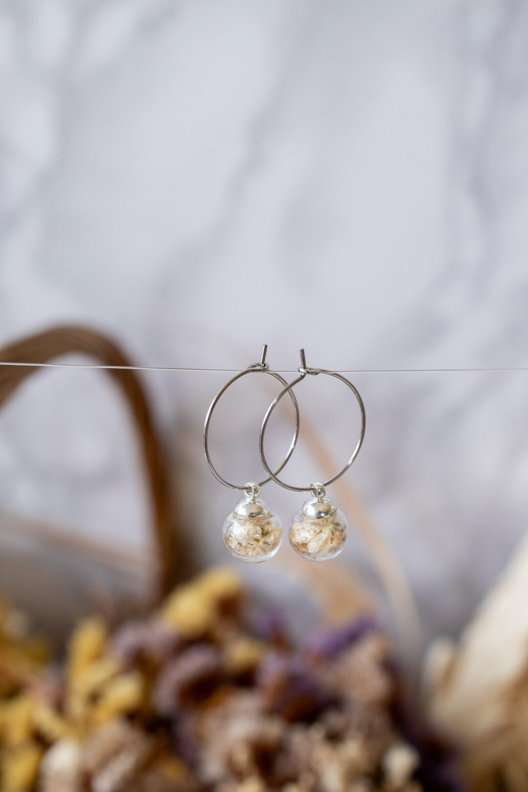 Orecchini ampolla Gypsophila " Sogna di volare" - immagine 3