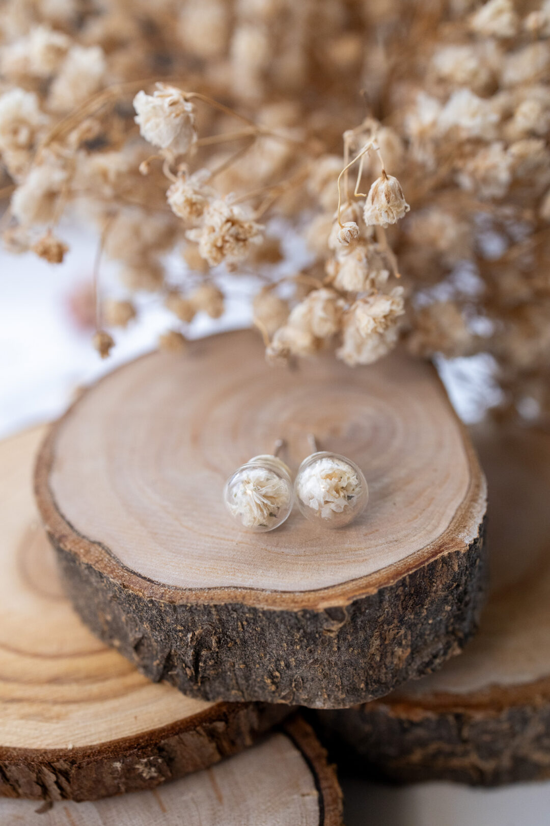 Orecchini ampolla lobo Gypsophila " sogna di volare"