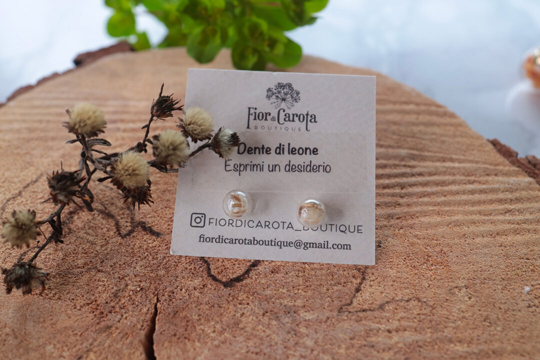 Orecchini ampolla lobo Dente di leone" esprimi un desiderio"