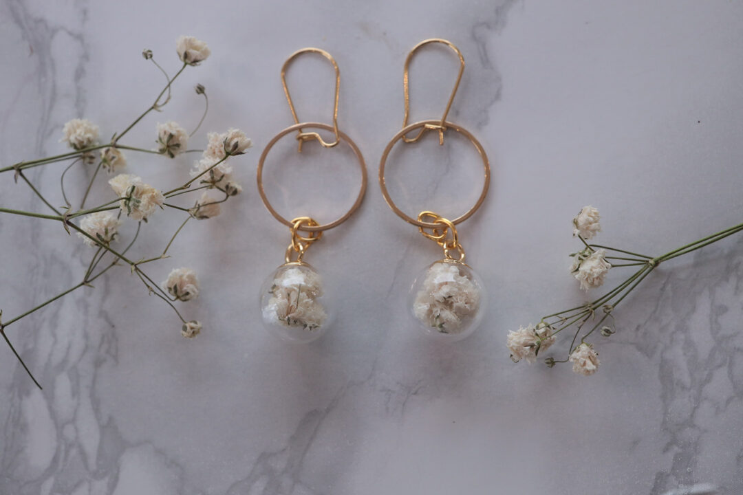 orecchini ampolla Gypsophila " sogna di volare" - immagine 4