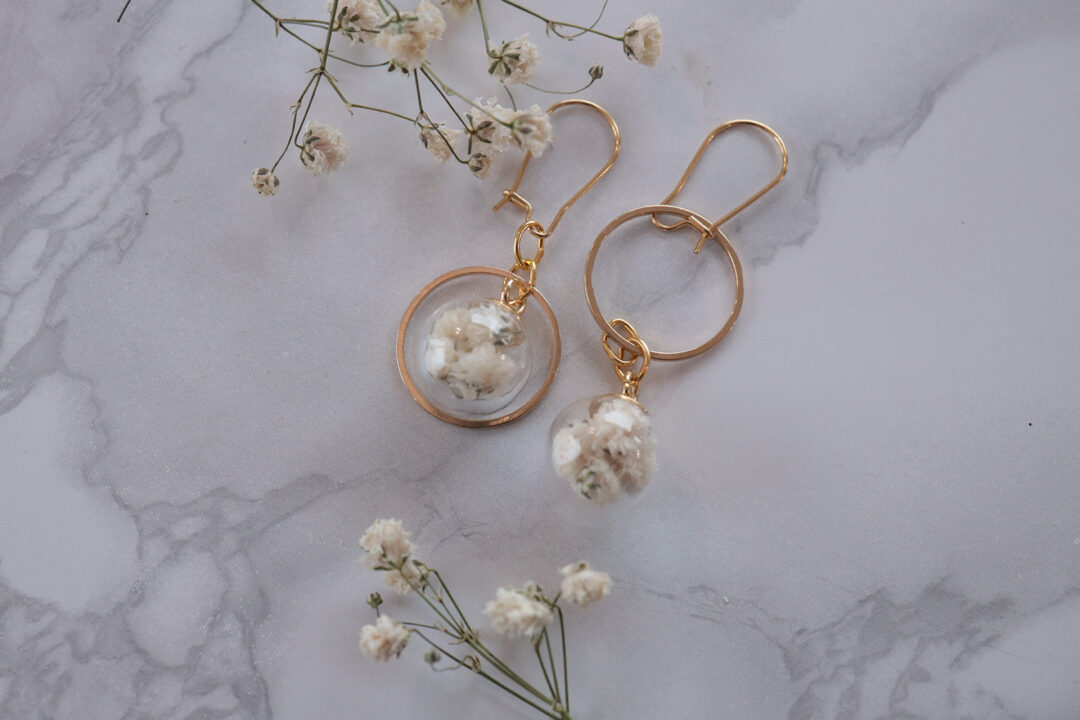 orecchini ampolla Gypsophila " sogna di volare" - immagine 3