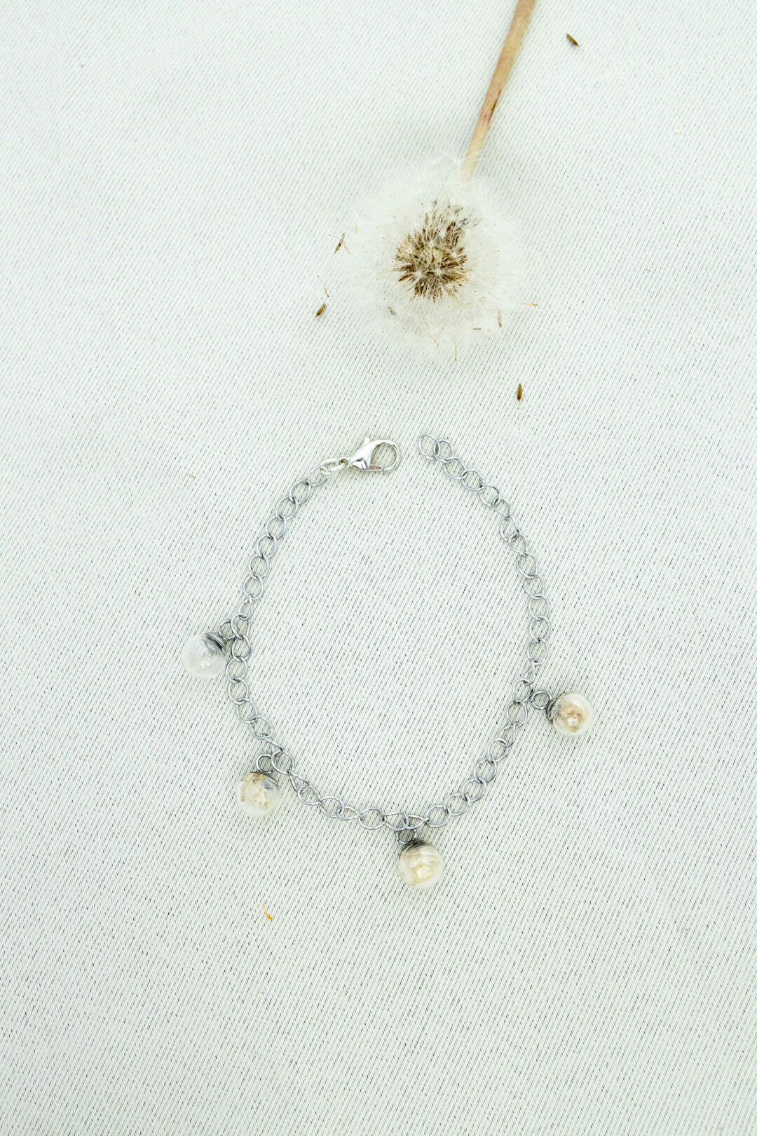 Bracciale ampolla Dente di Leone " esprimi un desiderio"
