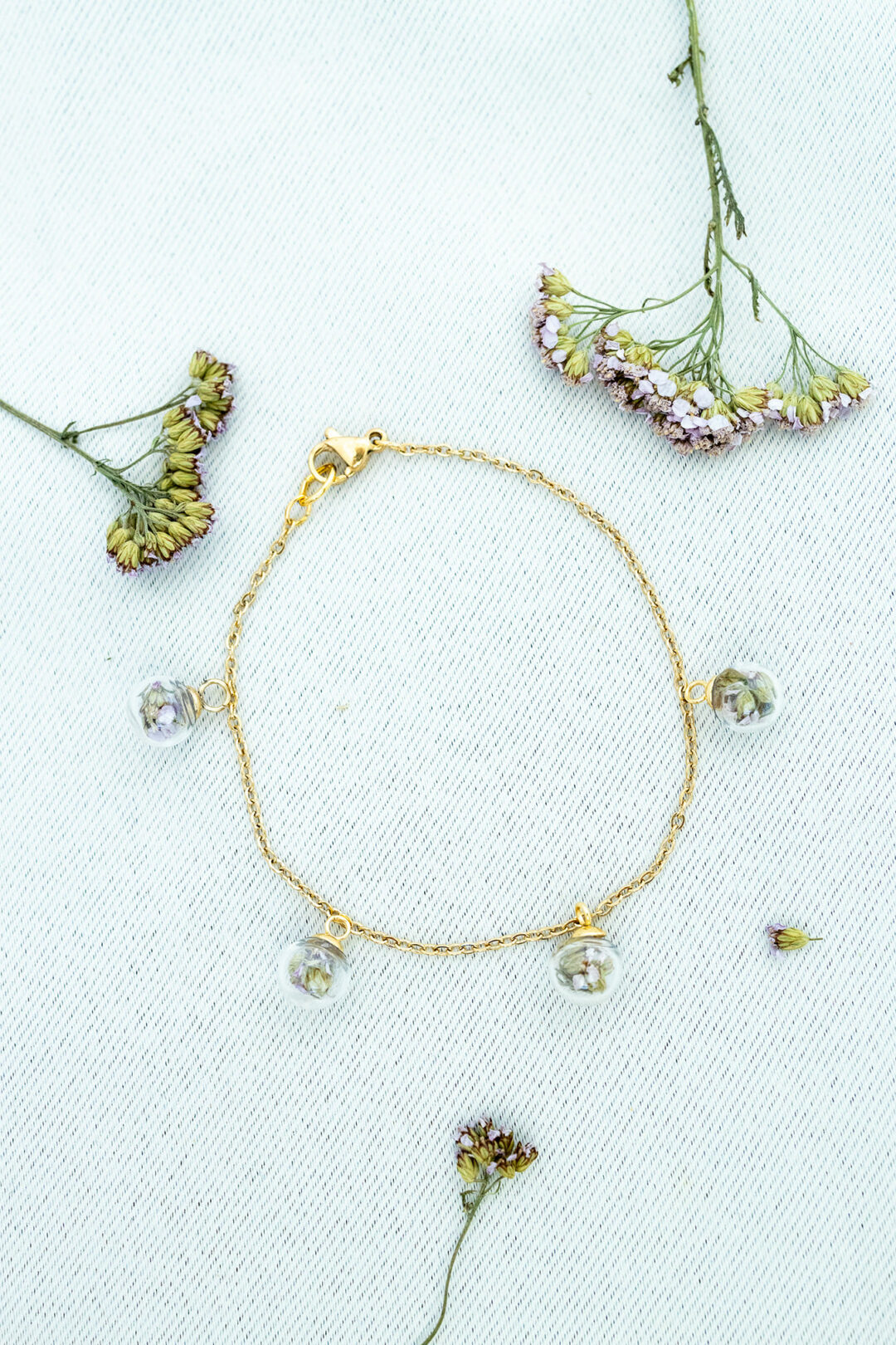 Bracciale ampolla Achillea " abbi cura di te"